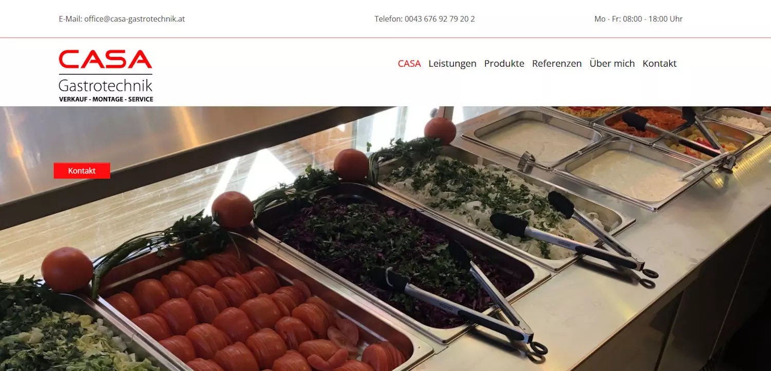 Casa Gastrotechnik, Homepage für Handwerker, Österreich, Deutschland, Schweiz, Igl-Web, Paraguay