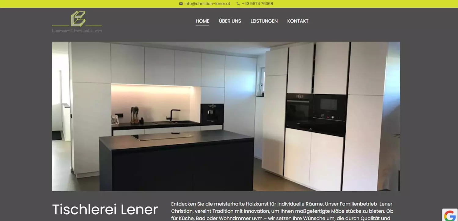 Tischlerei Lener, Homepage für Handwerker, Österreich, Deutschland, Schweiz, Igl-Web, Paraguay