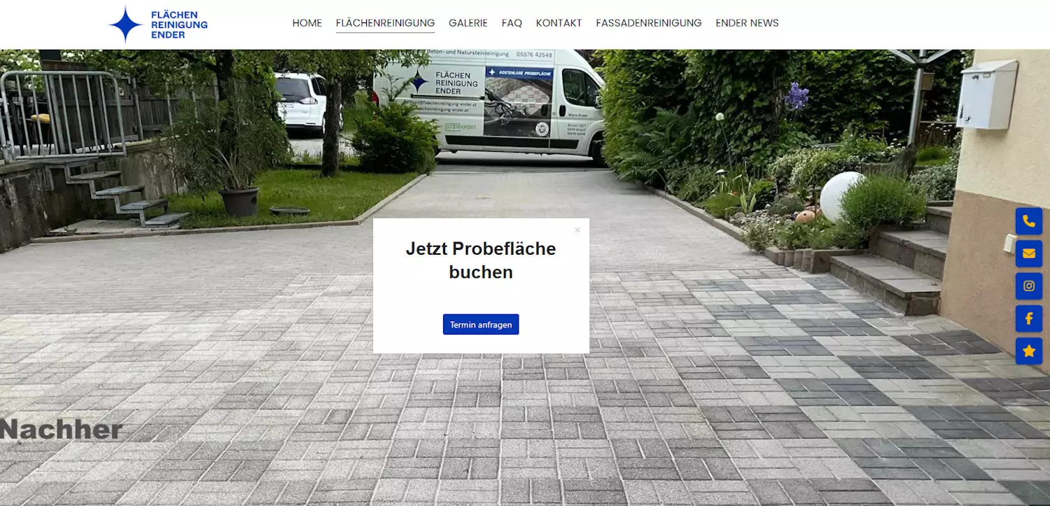 Flächenreinigung, Homepage für Handwerker, Österreich, Deutschland, Schweiz, Igl-Web, Paraguay