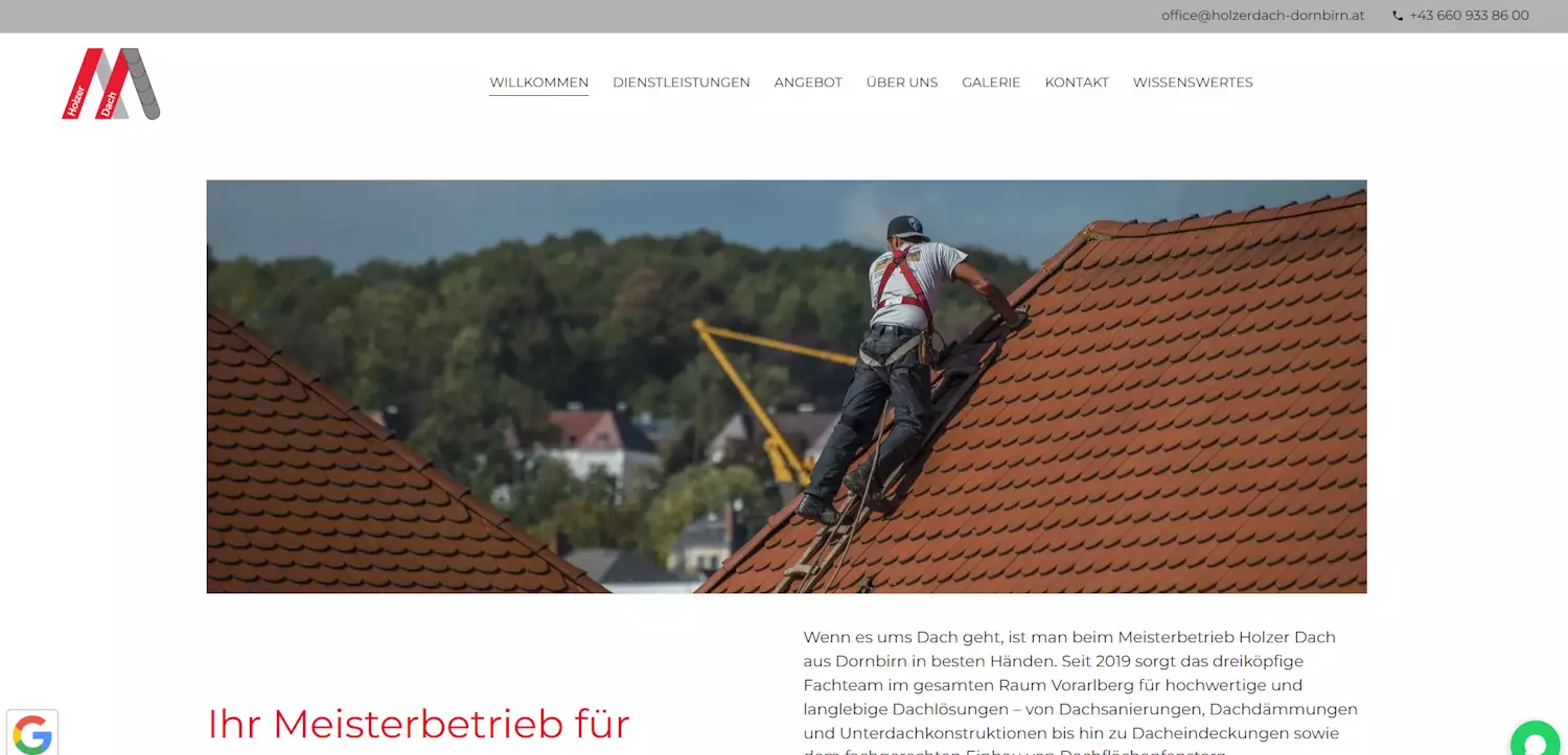 Holzerdach, Homepage für Handwerker, Österreich, Deutschland, Schweiz, Igl-Web, Paraguay