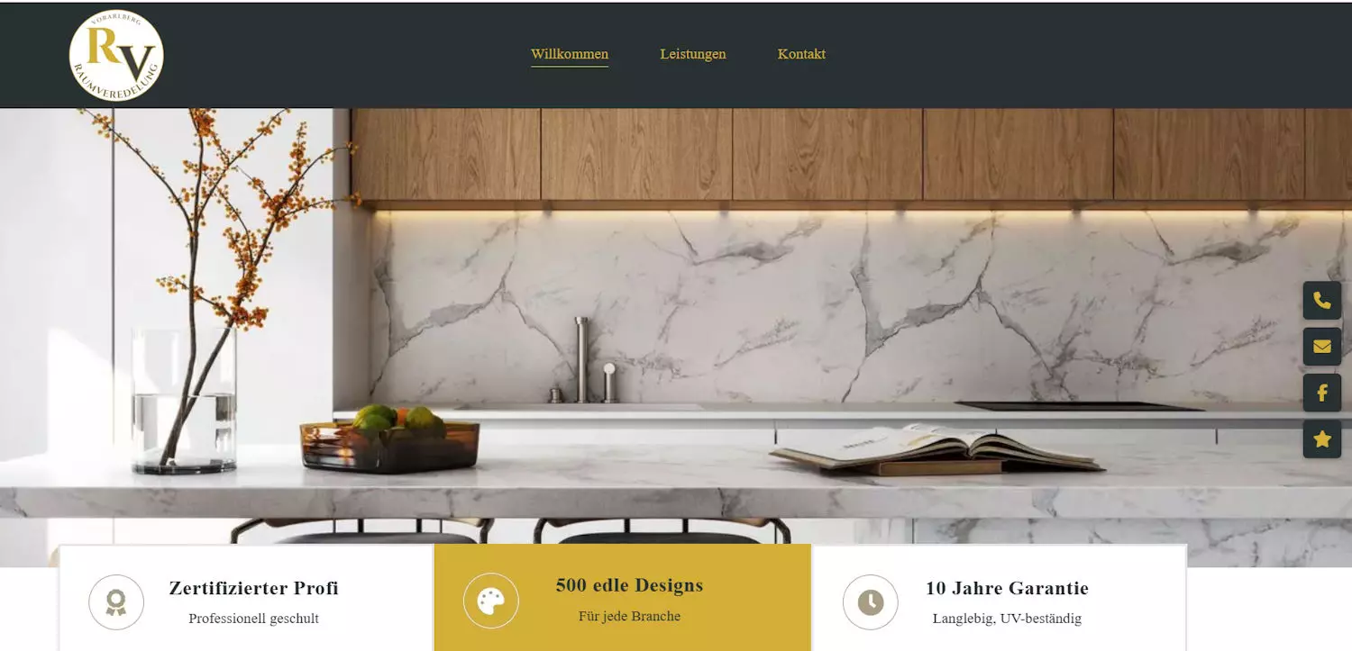 Raumveredelung, Homepage für Handwerker, Österreich, Deutschland, Schweiz, Igl-Web, Paraguay